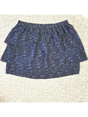 Silence Noise Urban Outfitters Y2K Indie Sleaze Blue Abstract Ruffle Miniskirt 4